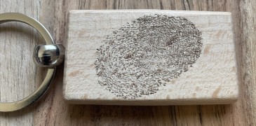 porte clef empreinte bois rectangulaire bis (Personnalisé)